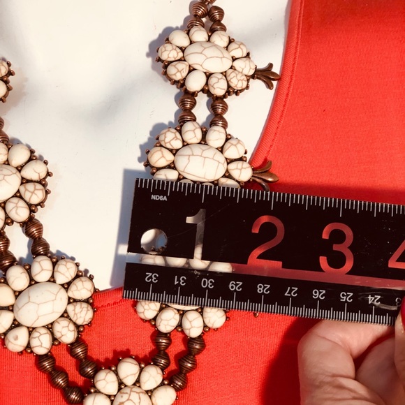 FREE EARRINGS & SQUASH BLOSSOM NECK •WHITE BUFFALO - Picture 7 of 8